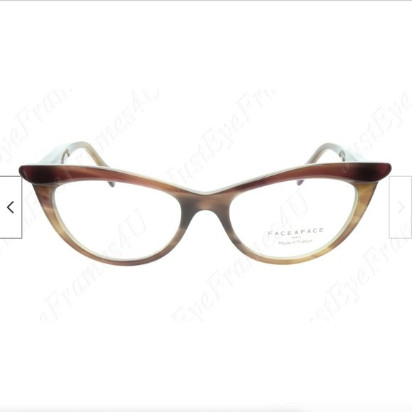 Face A Face Ebony Eyeglasses Frames Brown Cateye - Picture 1 of 4